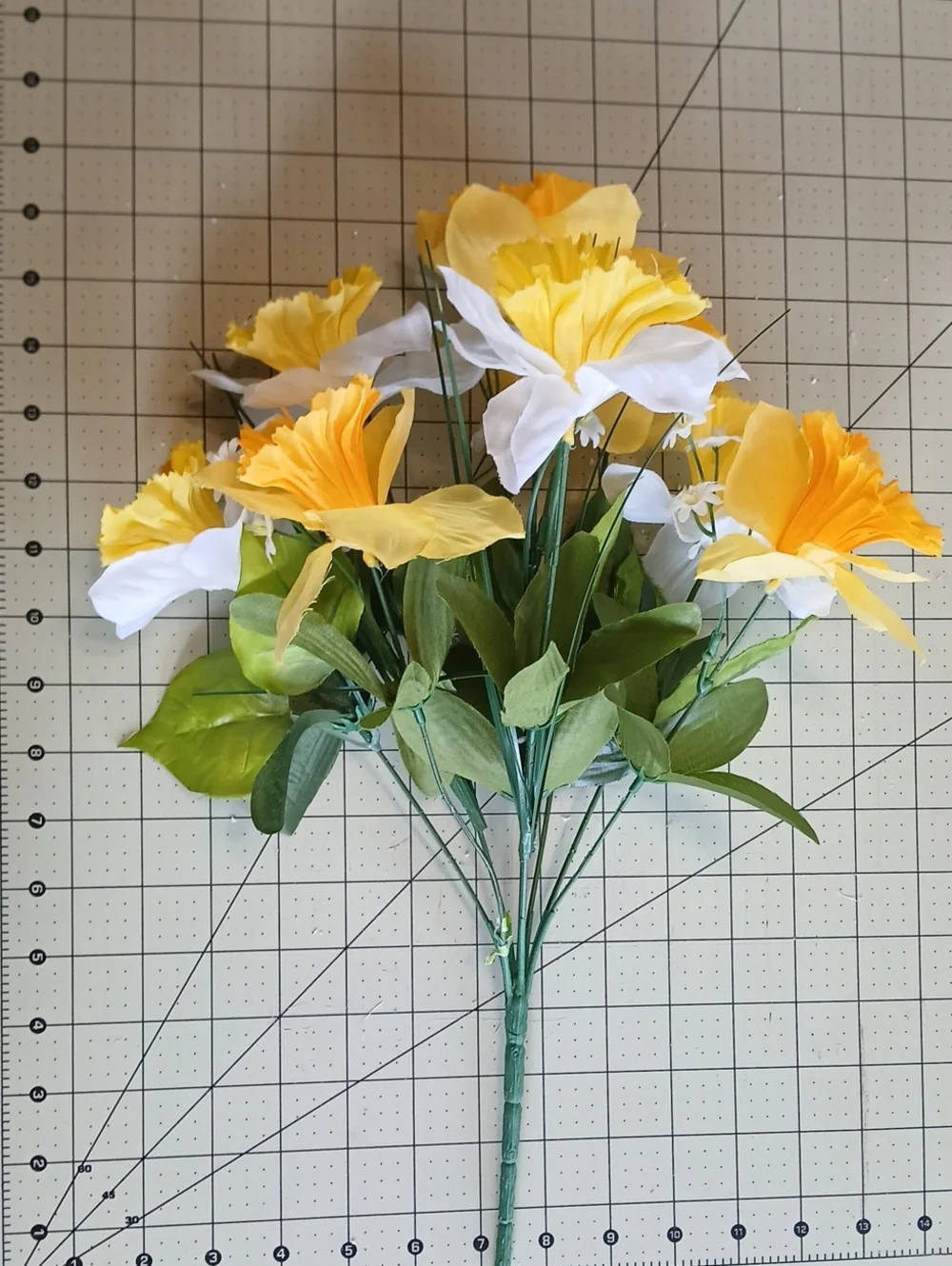 Yellow & White Artificial Daffodil Bouquet